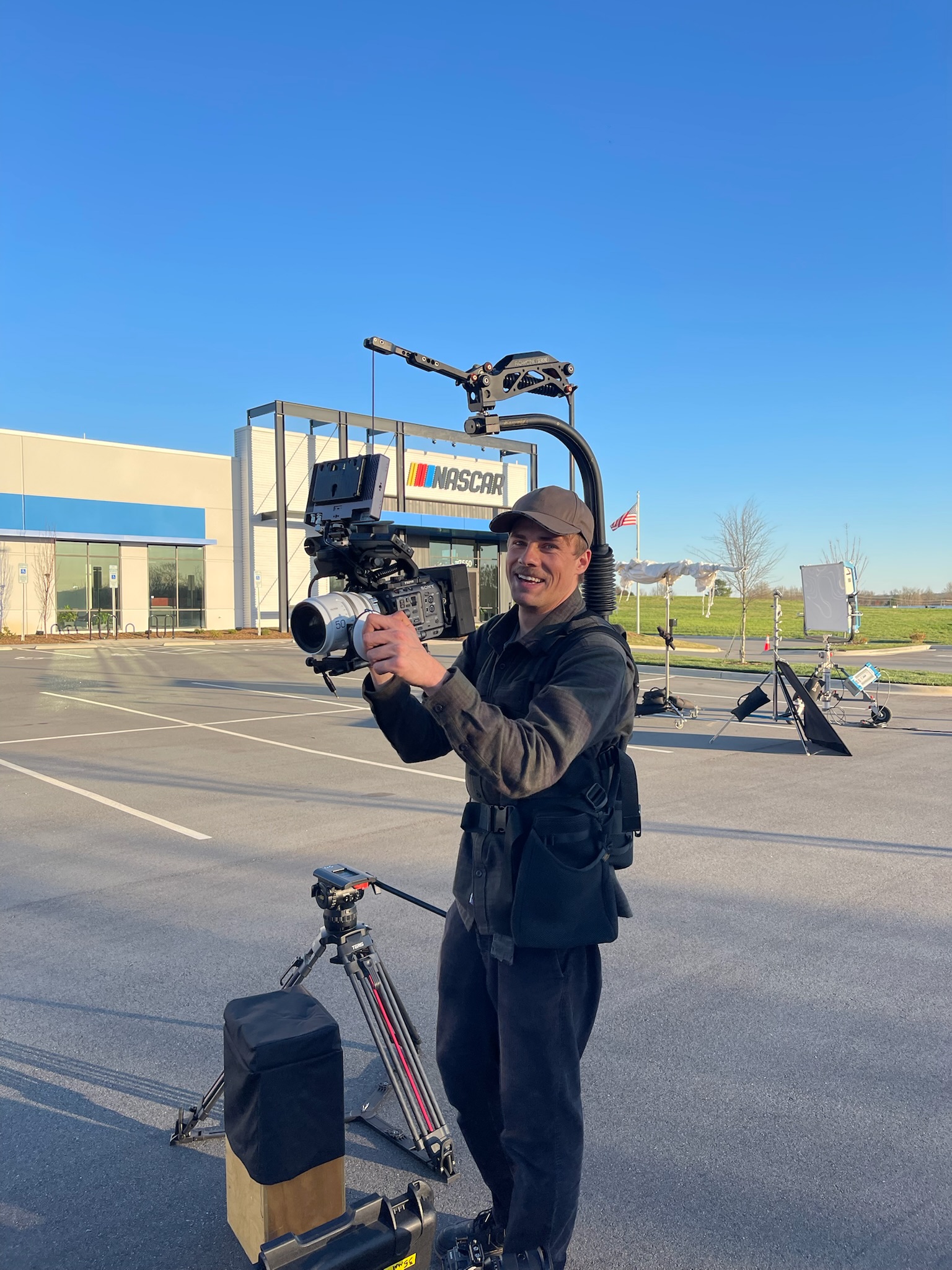 On location at a NASCAR shoot
